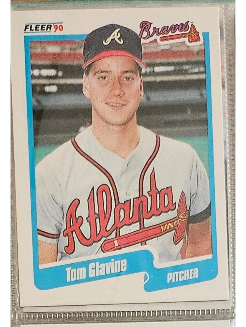 1990 Fleer Tom Glavine #583 Baseball Card Atlanta Braves (2x CYA/WS MVP/HOF)